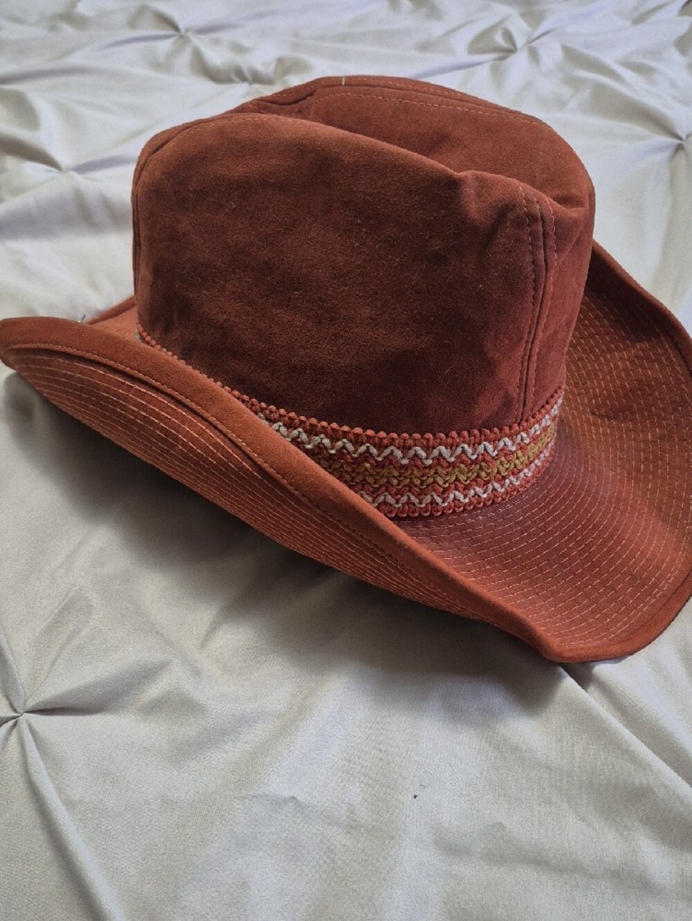 Artelusa Rust Brown Cowboy Hat with Braided Band - Picture 2 of 3